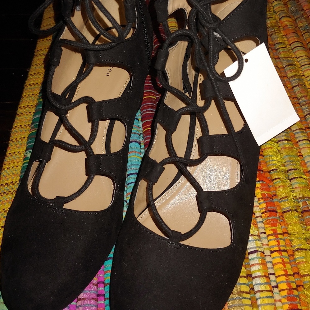 Black lace up heels